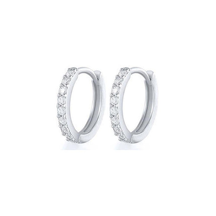 7sizes Hoop Earring Silver Zirconia Ear Huggie Hoop Cartilage Piercing Jewellery - Aimall