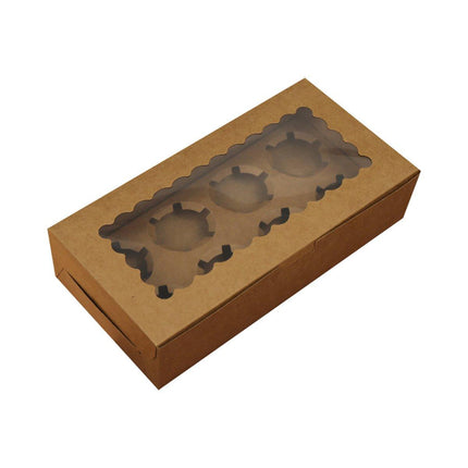 25Pcs Paper Cupcake Box with Window for Party Wedding Bakery Gift Packaging