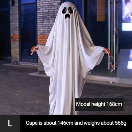 Halloween Party Costume Ghost Cape Full Length Spooky Dress Up Ball Cloak Outfit