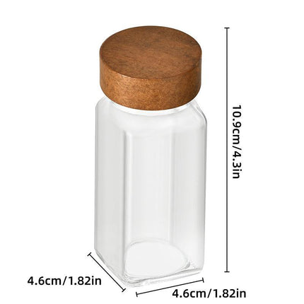 12pcs Square Glass Spice Jars Clear Storage Containers Kitchen Spice Organizing