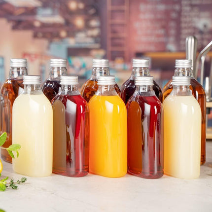20x Clear Plastic Juice Bottles 250ml 350ml Reusable Milk Tea Beverage Bottles