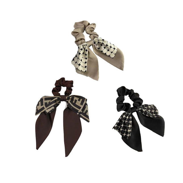 Women Elegant Scrunchies for Hair Ribbon Ties Bow Scrunchies Ponytail Scrunchie - Aimall