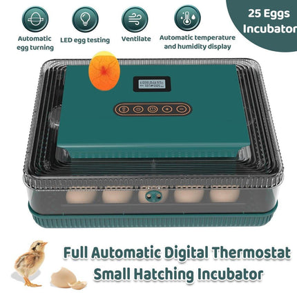 Fully Automatic Egg Incubator New 25 Capacity LED Display for Hen Duck Quail