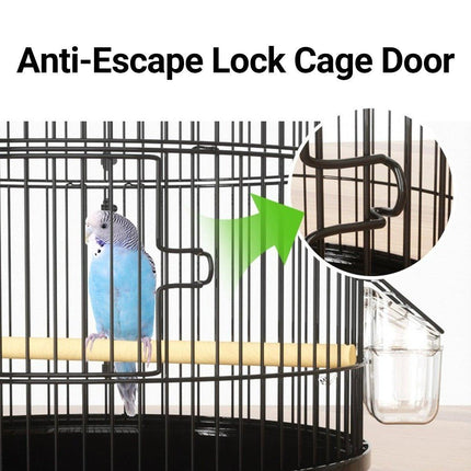 Round Bird Cage Metal Cage Large Pet Birdcage Indoor Outdoor Parrot