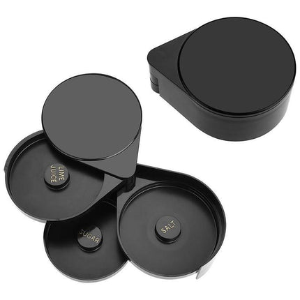 Triple Plastic Salt and Sugar Rim Container for Cocktail Juice Flavoring Dipping