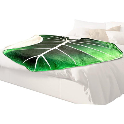 Tropical Leaf Throw Blanket Soft Nap Air Conditioning Cover Single Bed