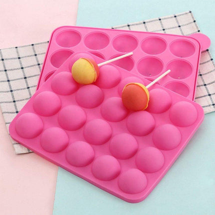 2pcs 20 Holes Round Silicone Moulds for Lollipop Candy Making Baking Tools