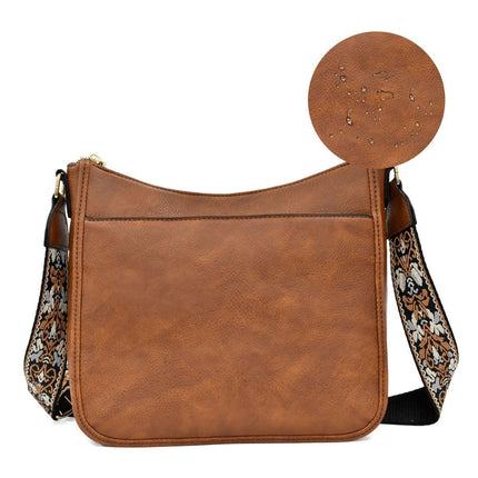 Retro Large Capacity Colorblock Shoulder Crossbody Bag Strap Multi-functional