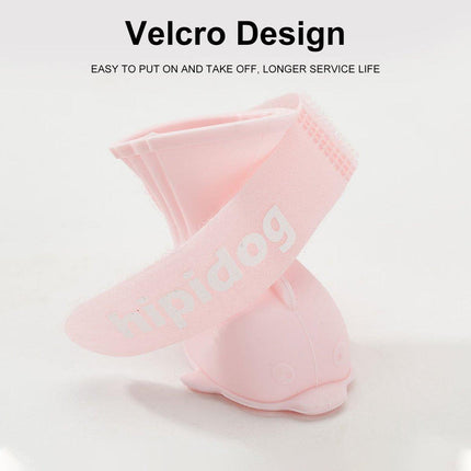 4pcs Cartoon Pet Rain Boots Waterproof Non-Slip Wear-Resistant Shoes for Dogs
