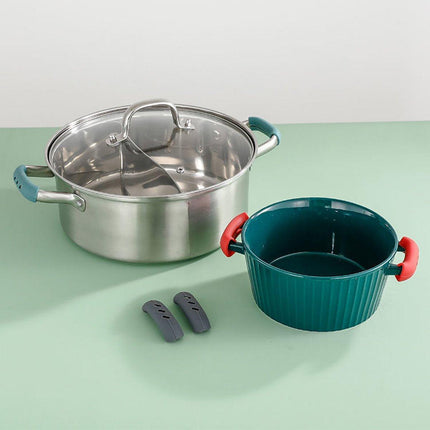 2pcs Silicone Pan Handle Covers Heat Resistant Anti-Ironing Wok Ear Insulated