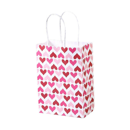30x Valentines Day Love-Themed Tote Bag Elegant Kraft Paper Handbag Lightweight