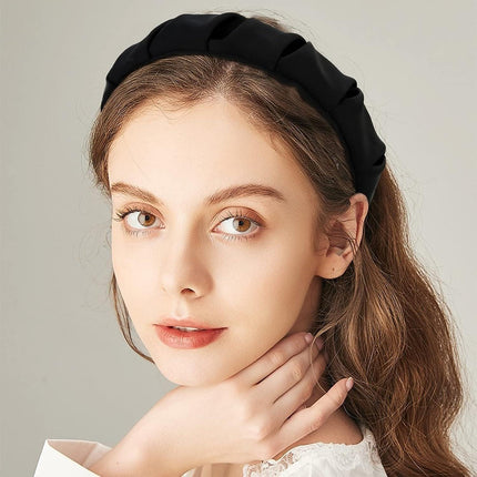 Women Headband Hairband Ruched Ruffle Headband Headwear Hair Band Hoop Fashion - Aimall