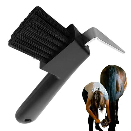 Horseshoe Cleaning Hook Brush Equestrian Horse Hoof Care Grooming Tools Supplies