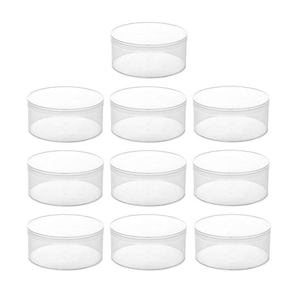 10pcs Clear Round Gift Boxes Plastic Candy Storage Containers for Party Favors