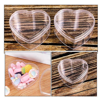 20pcs Heart Shaped Plastic Gift Packaging Boxes for Candy Jewelry and Favors