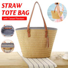 Simple Fashion Woven Straw Bag Beach Tote Bag Summer Handbag for Women Travel