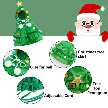 Christmas Pet Cape Shawl Winter Holiday Dog Cat Costume Cloak Apparel Outfit