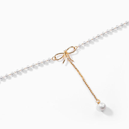 Bow Tie Short Necklace for Women Collarbone Chain Fashion Jewelry Elegant Gift