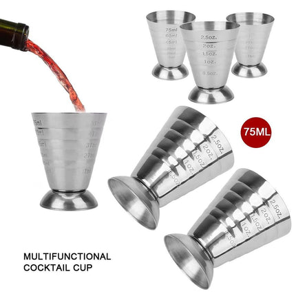 75ml Stainless Steel Bartending Measuring Cup Multifunctional Cocktail Jigger