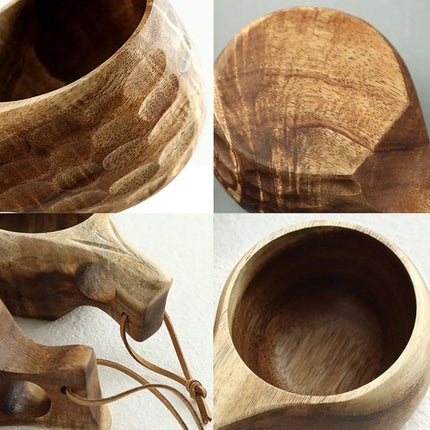 Walnut Wooden Coffee Cup Nordic Style Single Hole Solid Wood Anti-scalding Cup