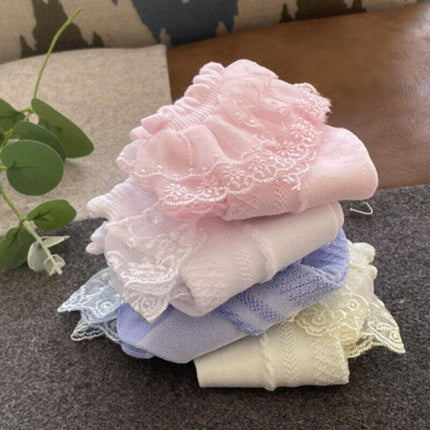 Girls Kids Lace Ruffle Ankle Short Socks Frilly Toddler Princess Socks 0-9 Yrad M Size - Aimall
