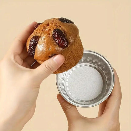 100Pcs Cake Tools Pudding Cake Aluminum Foil Baking Cups Cupcake Cup with Lids