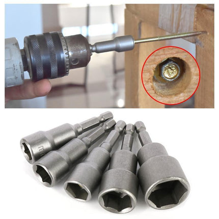 14 Size Socket Magnetic Nut Driver Set Drill Bit Adapter 1/4'' Hex Shank 6-19MM - Aimall