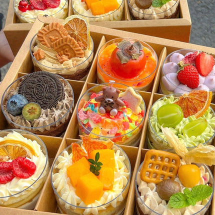 Clear Plastic Nine-grid Cake Box Pack of 10 Storage Containers High Quality