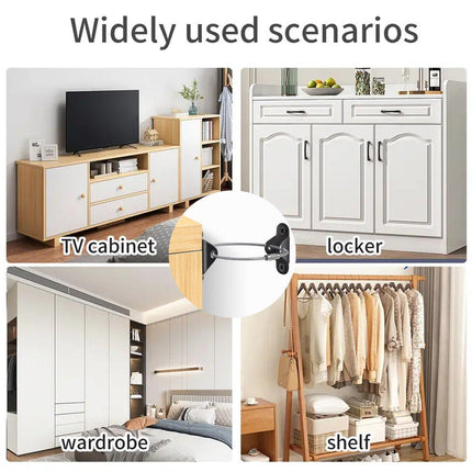 10 Sets Furniture Anti-Tip Wall Straps Kit for Bookshelf Dresser Cabinet
