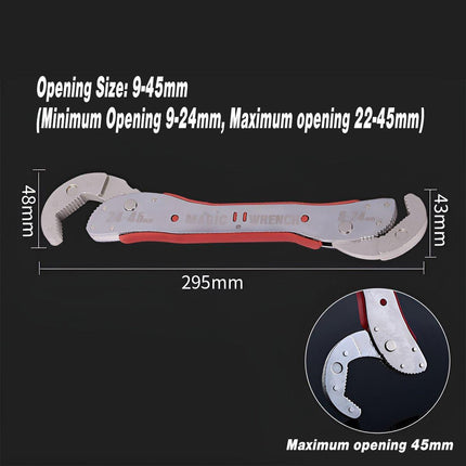 9-45mm Adjustable Wrench Wrench Multifunction Tool Quick Grip Universal Spanner - Aimall