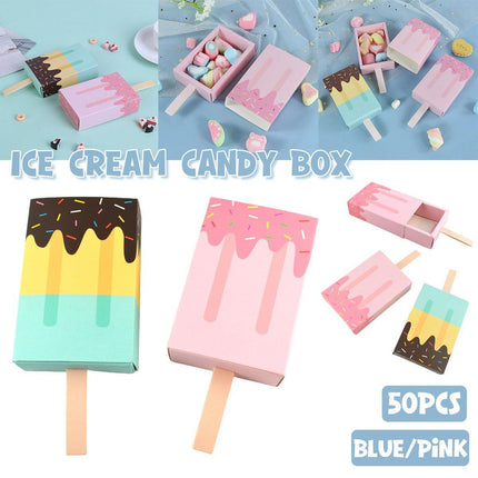 50PCS Creative Ice Cream Candy Gift Boxes Fruit Shaped Party Favor Packaging Box