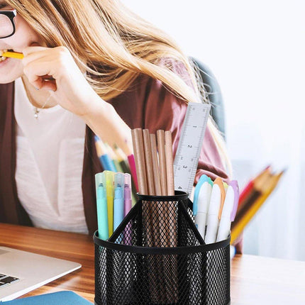 Rotating Pen Holder Organizer Multifunctional Desk Storage Bucket for Office