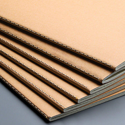 12PCS A5 Kraft Paper Notebooks Blank Grid Lined 72Page School Office Diary Book