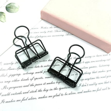 Solid Color Hollow Out Swallowtail Metal Binder Bookmark Clips Office Supplies - Aimall