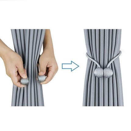 1PC Tieback Curtain Magnetic Ball Curtains Buckle Tie Backs Curtain Holder Home - Aimall