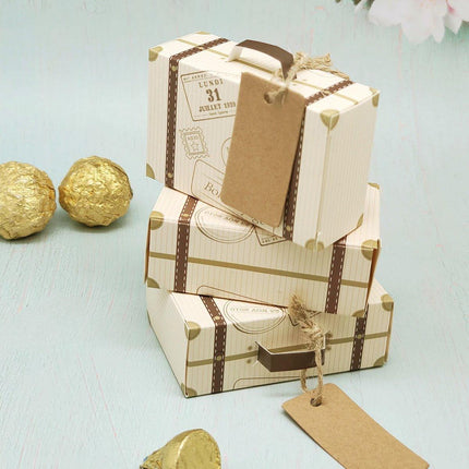 50Pcs Mini Suitcase Candy Box Wedding Favors Gift Packaging Boxes Party Supplies