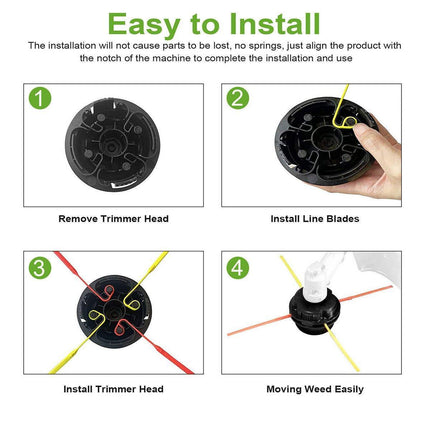 10X Highly Visible Replacement Flexible Line Blades For Aero-Flex Trimmer Edgers
