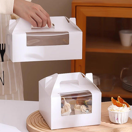 25pcs Portable Cupcake Packaging Box with Transparent Window for Easy Opening