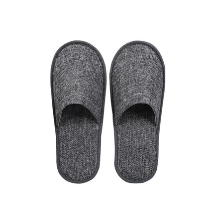 50 Pairs SPA Hotel Guest Slippers Closed Toe Disposable Terry Style Linen - Aimall