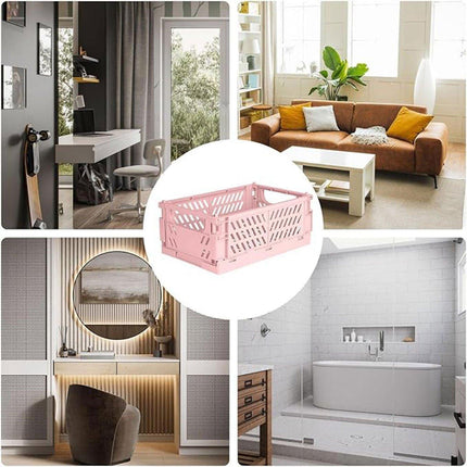 4PCS Desktop Foldable Storage Stackable Shelf Organiser Basket for Stationery