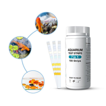 100pcs 7in1 Aquarium Test Strips Fish Tank Water Quality Testing Kit Hot Selling
