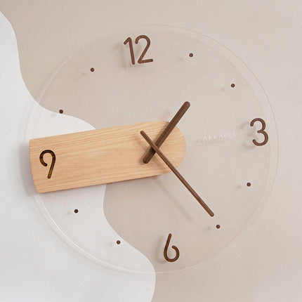 Modern Solid Wood Wall Clock Decorative Home Clock for Living Room Bedroom