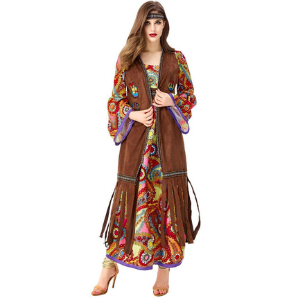 70 S Retro Disco Hippy Dress Hippie Costume Dress Primitive Tribal Goddess - Aimall
