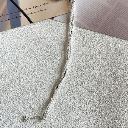 Double Layered Pearl Necklace Bracelet Set Silver Jewelry Women Fashion