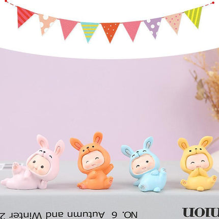 Rabbit Animal Figure Toys Ornament Car Console Dashboard Decor Car Home Room - Aimall