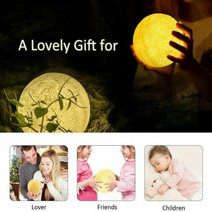 15CM Magical Moon Lamp LED Night Light Moonlight Sensor Remote Control Dimmable 3D - Aimall