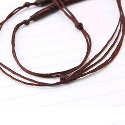 Ethnic Style Retro Long Sweater Chain Necklace with Wooden Pendant Fashion