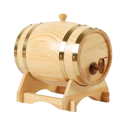 5L Wooden Wine Barrel Whiskey Rum Beer Spirits Storage Brewing Cask Vintage