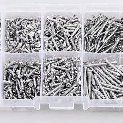 800Pcs M2 Kit Assorted  Self Tapping Screw Cross Flat Head