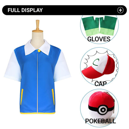 Pokemon Pokemon Xiaozhi Cosplay Gloves Jacket Anime Costume New Version C Suit